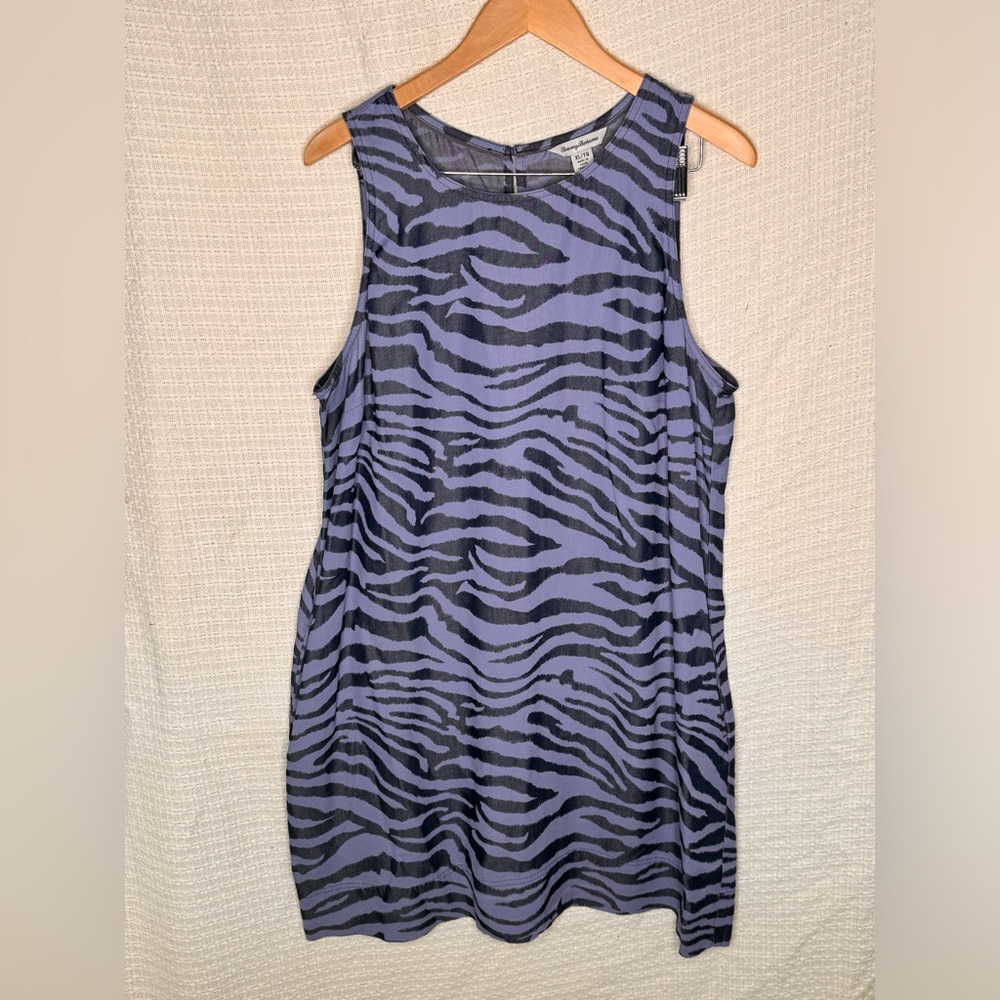 XL Tommy Bahama Zebra Print Blue Dress!!